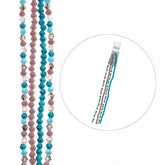 Crystal Lane Bicone 4 Strand 7in (apx190pcs) 4mm Purple & Blue Mix